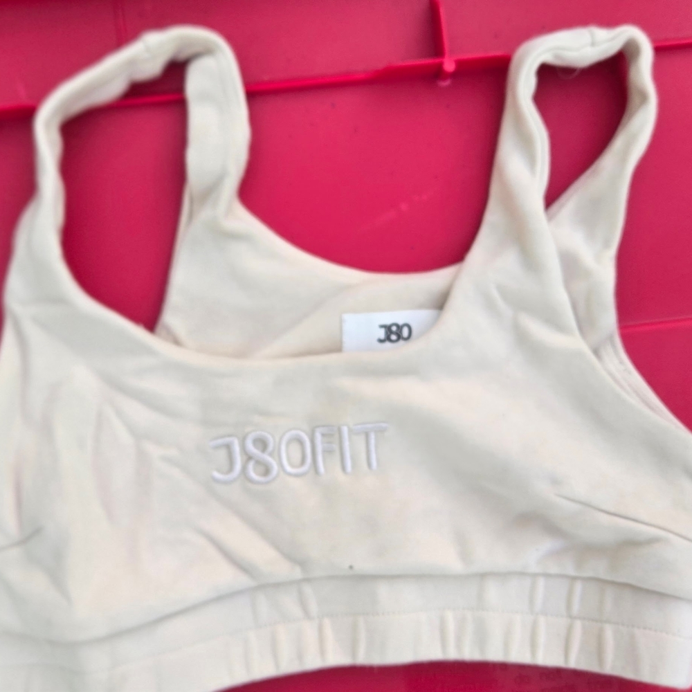 J80Fit Cream Sports Bra